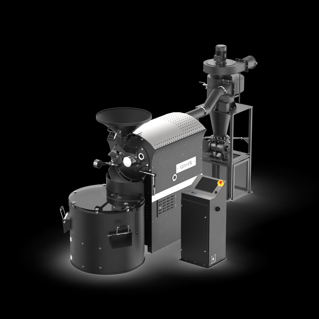 Giesen W30 coffee roaster in a finance showroom setting